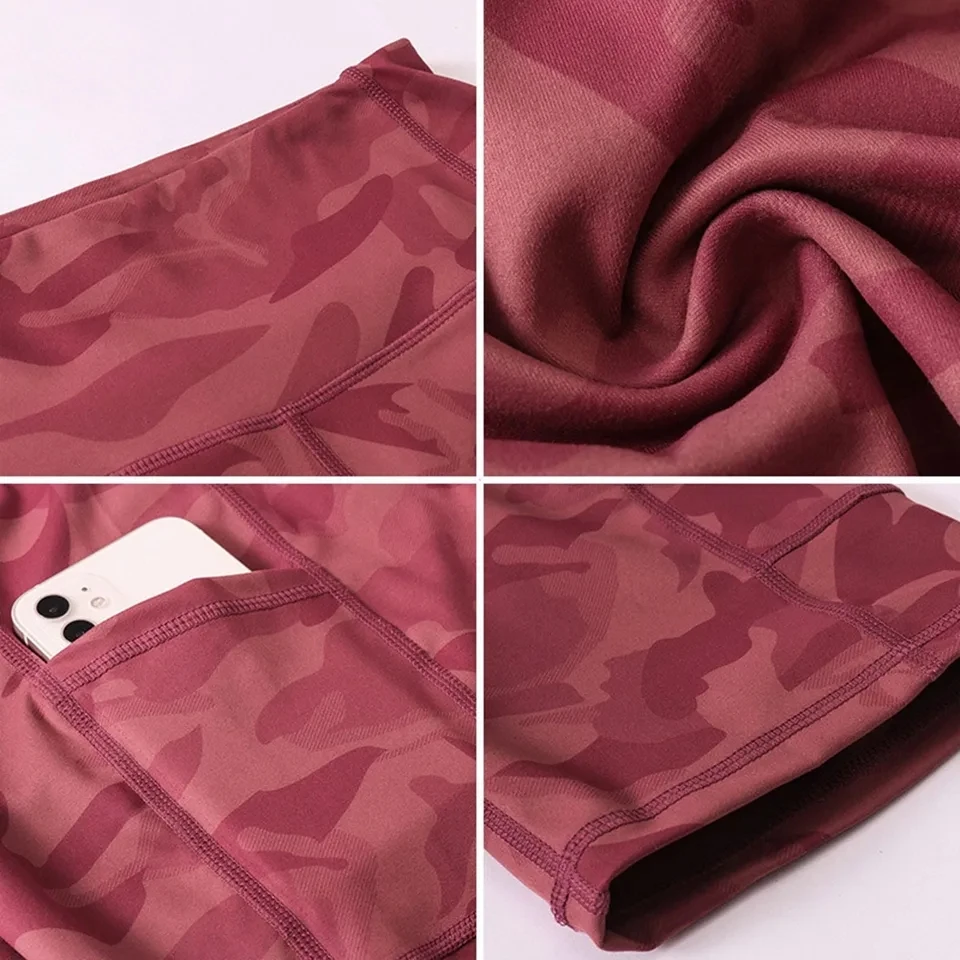 

Yoga Sports Fitness Shorts Women's Leggings Fashion Pocket Tight Elastic Quick Drying Gym Pants Camo Leopard Print Ladies Shorts