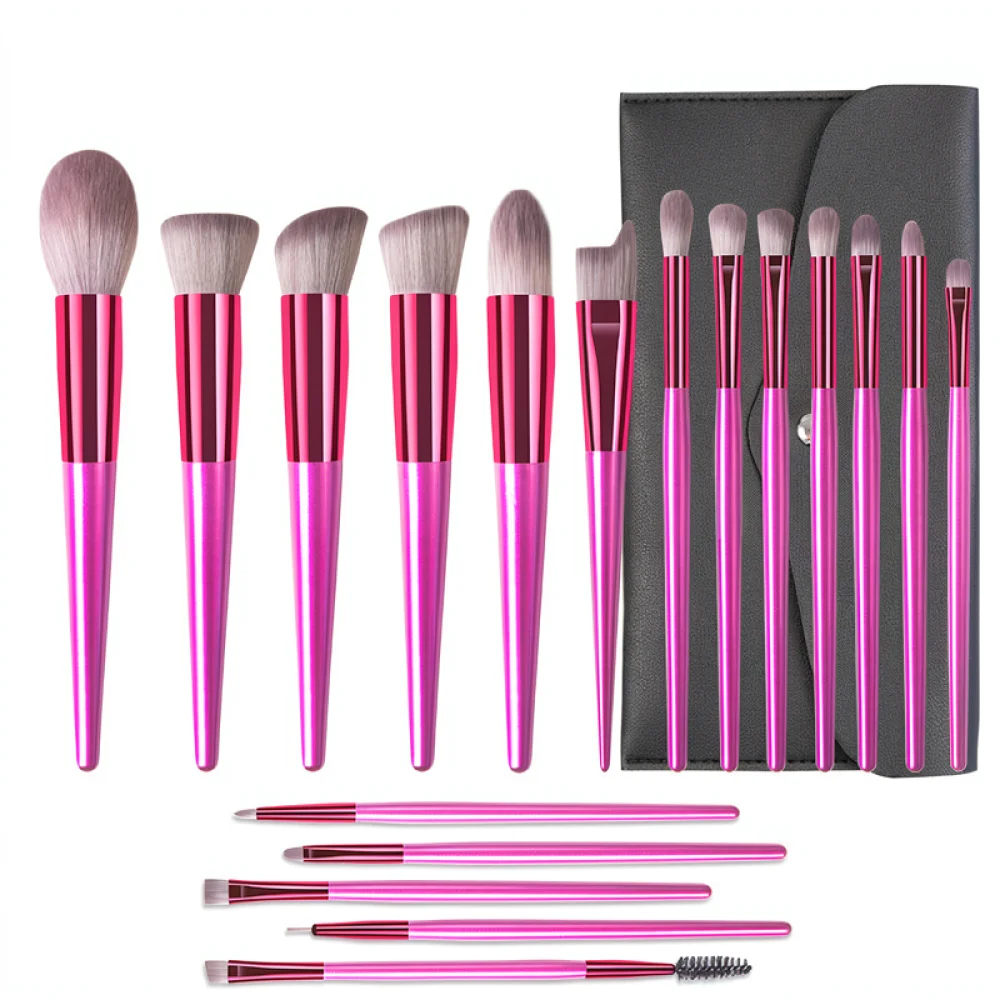 Professional Makeup Brush Set Synthetic Hair Wooden Handle Soft Beauty Cosmetic Tools For Blending Contouring Eyeshadow