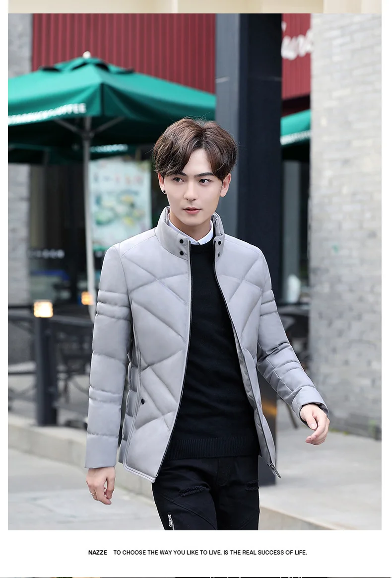Autumn Winter Jacket Men Thicken Warm Cotton-padded Mens Jackets Slim Fit Stand Collar Youth Winter Jackets and Coats For Me