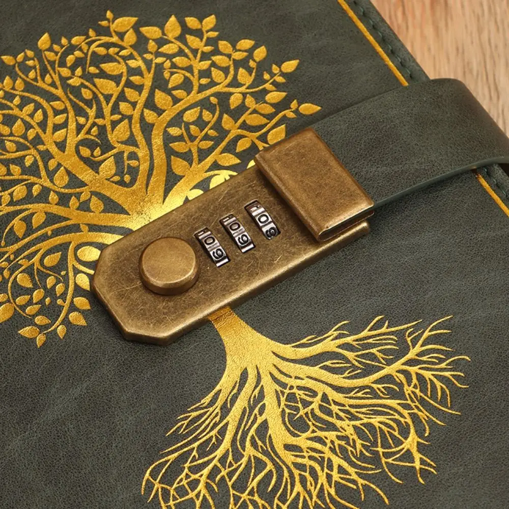 Creative Stationery Password Notebook Diary Book Retro A5 Notebook with Lock Smooth Stain Resistant Travelers Journal Writing