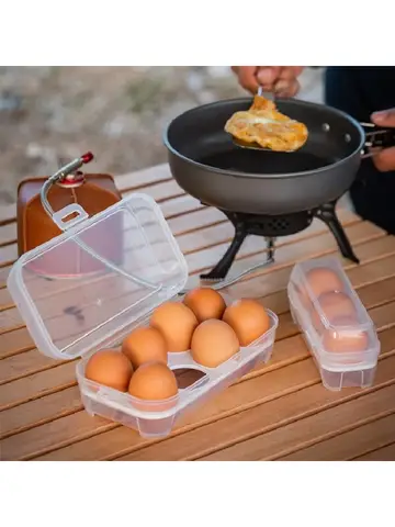 Caja de almacenamiento para huevos a prueba de golpes para exteriores, bandeja portátil para huevos inastillable para acampar, caja de protección de plástico para el hogar, viaje inastillable