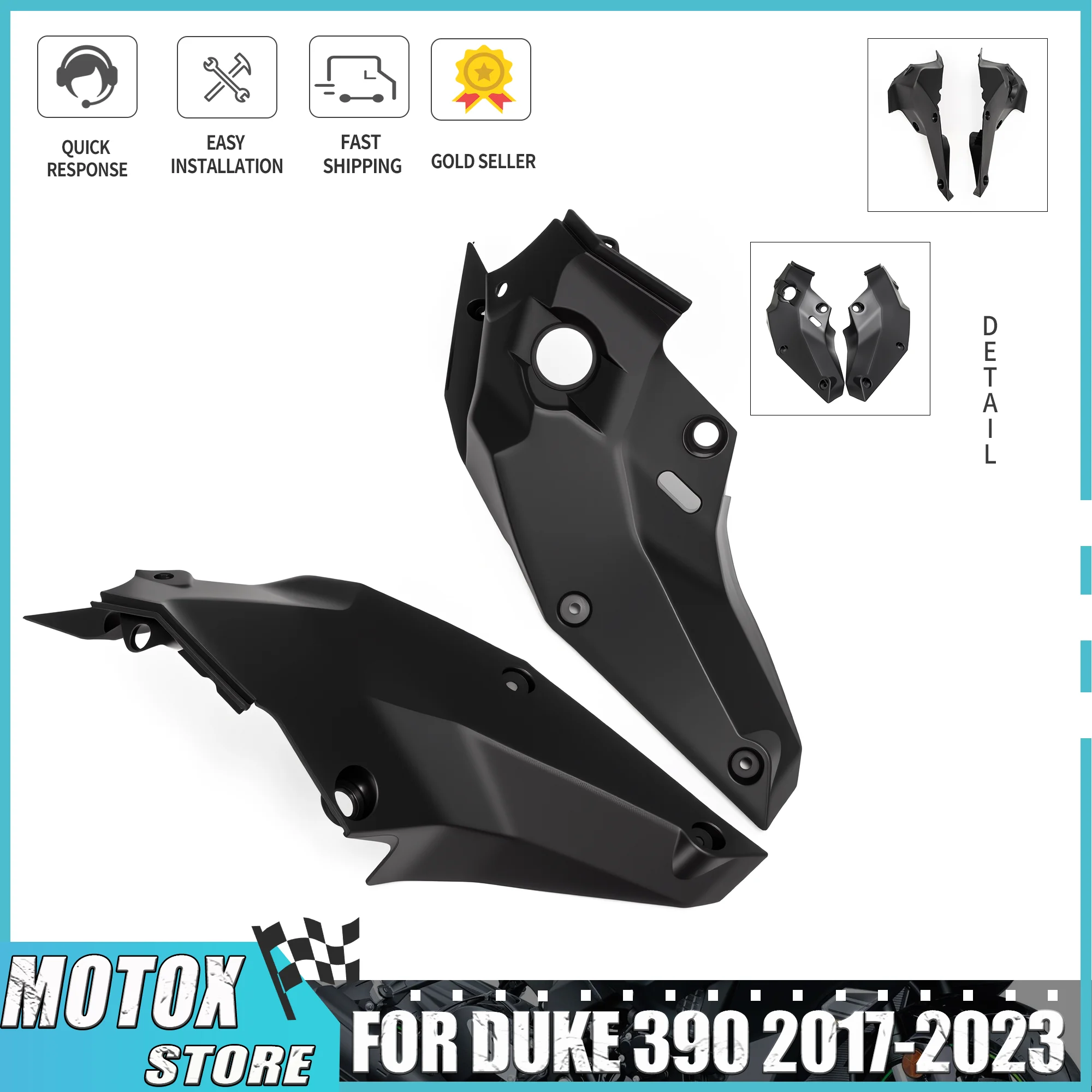 

Подходит для Duke 390 2017-2023 2018 2019 2020 2021 2022 мотоцикла, левый и правый боковой обтекатель, внутренняя панель капота, черная часть