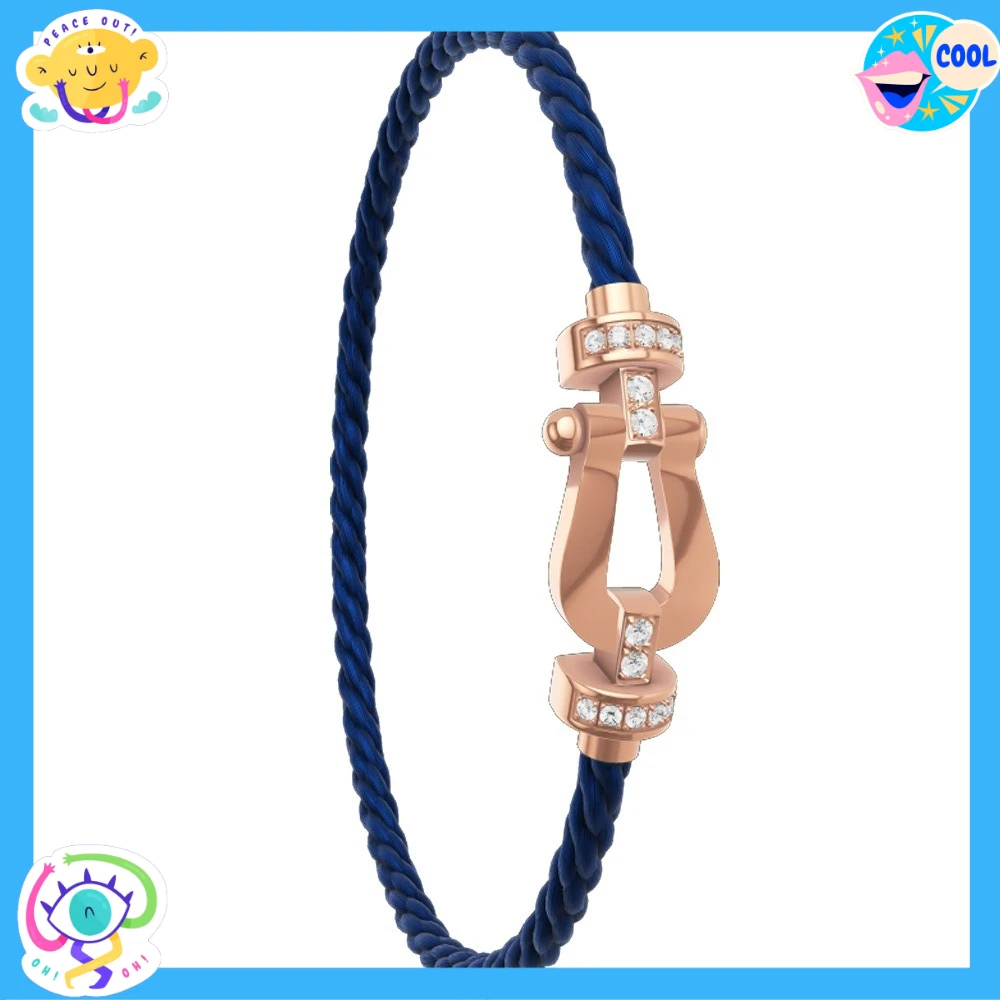 

VZZS 2026 New 925 Silver Black Red Blue Nylon M Smooth Zircon Bracelet Female Daily Wear Party Gifts Luxurious Couple Jewelr