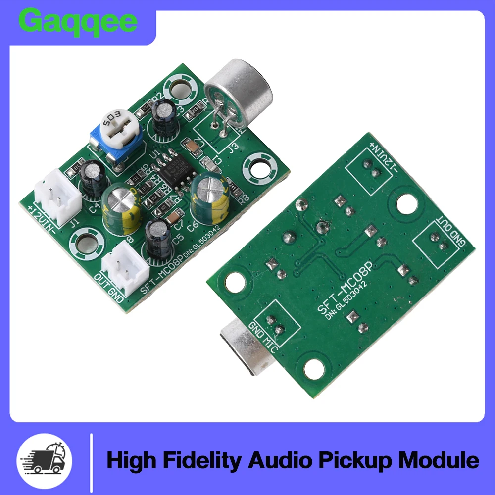 

DC 9-15V High-Fidelity Microphone Pickup Module Audio Amplifier Board Noise-Canceling Microphone Amplifier Module