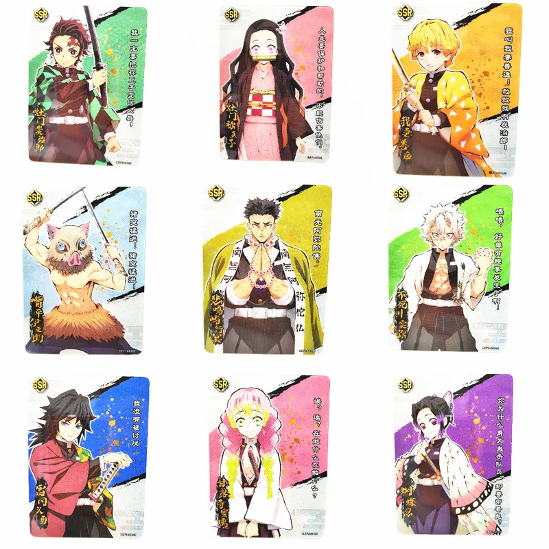 

Anime Demon Slayer Kamado Tanjirou Nezuko Agatsuma Zenitsu Ssr Card Game Collections Rare Children's Toys Boys Birthday Gifts