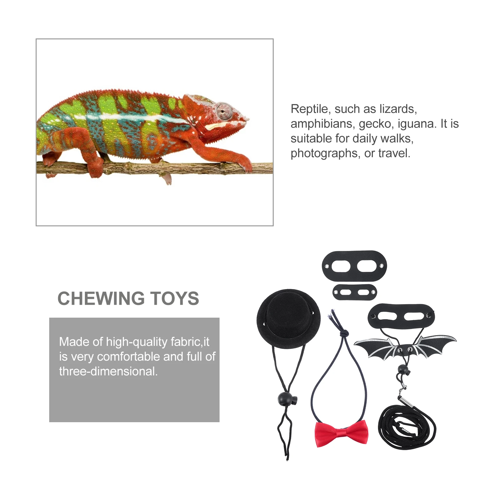 

Beard Bearded Dragon Costumes Lizard Leash Harness Hat Hamster Reptile Bowtie Non-woven Fabric Traction Rope