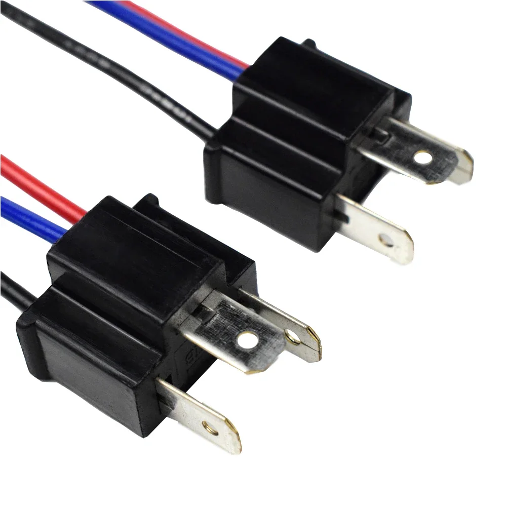 موصل محول قابس أمامي ذكر ، تسخير سلك الأسلاك ، موصل مصباح أمامي ، رأس الأم ، مقبس لمبة H4 ، زوج واحد #4