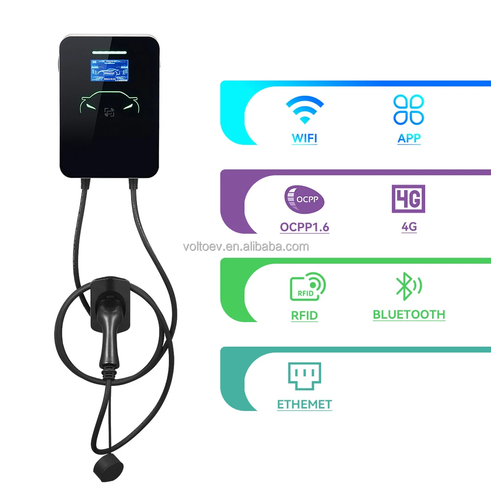 

Factory Direct Supply New 22kw Smart EV Charger Pile Wall Box Type 2 Wall-Mounted Charging Station