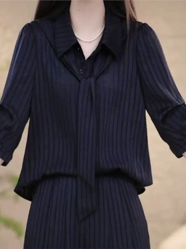 

Fashionable Women's Long Sleeve Wide Leg Pants Two-Piece Set Autumn 2026 Slimming High-End Feeling Stylish Ensemble