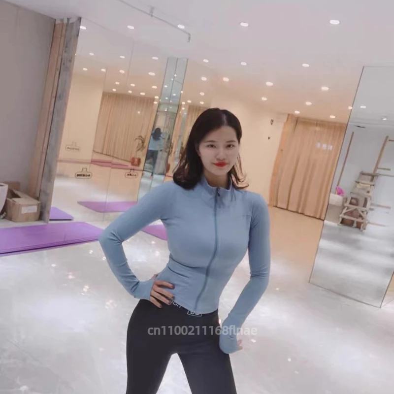 Chaqueta deportiva elástica, Top para correr, ropa de Yoga de secado rápido de manga larga para mujer, ropa de Fitness, cárdigans de otoño e invierno