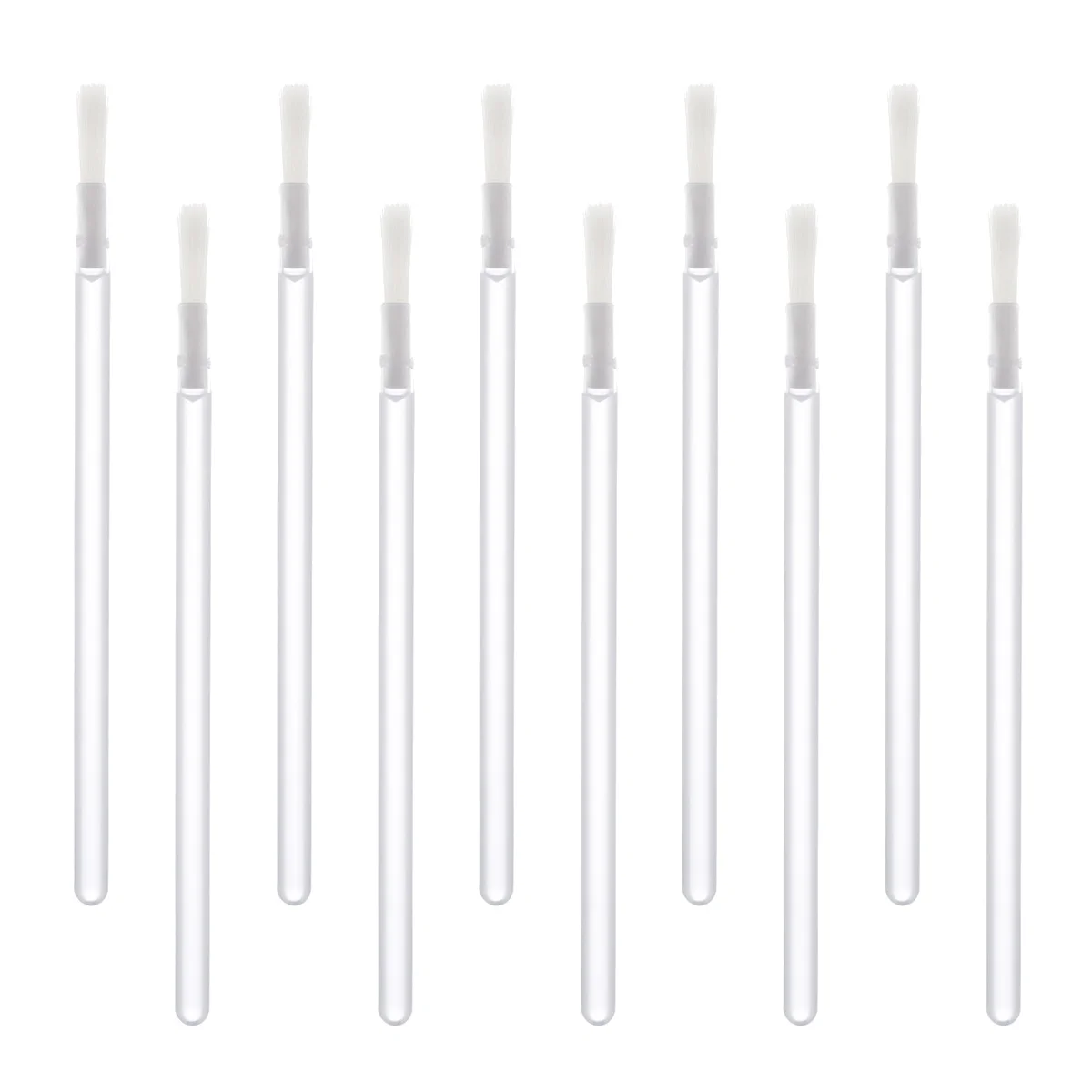 50 szt. Pędzelków do konturowania ust, jednorazowe, wysokiej jakości nylonowe włosie, plastikowa rączka, do równomiernego nakładania makijażu ust, narzędzie do salonu.