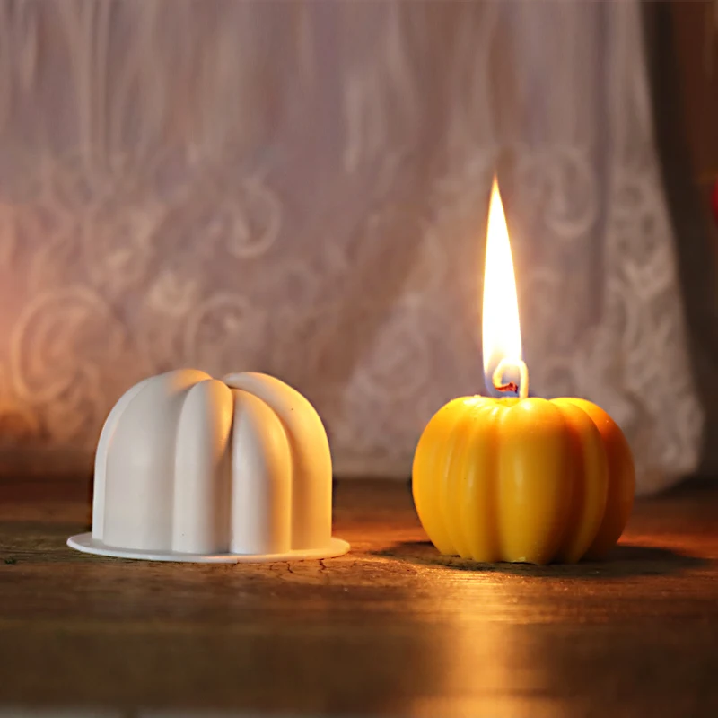 3D Pumpkin Silicone Candles Mould Handmade DIY Aromatherap Candle  Soap Chocolate Cake Mold Home Party Halloween Decor