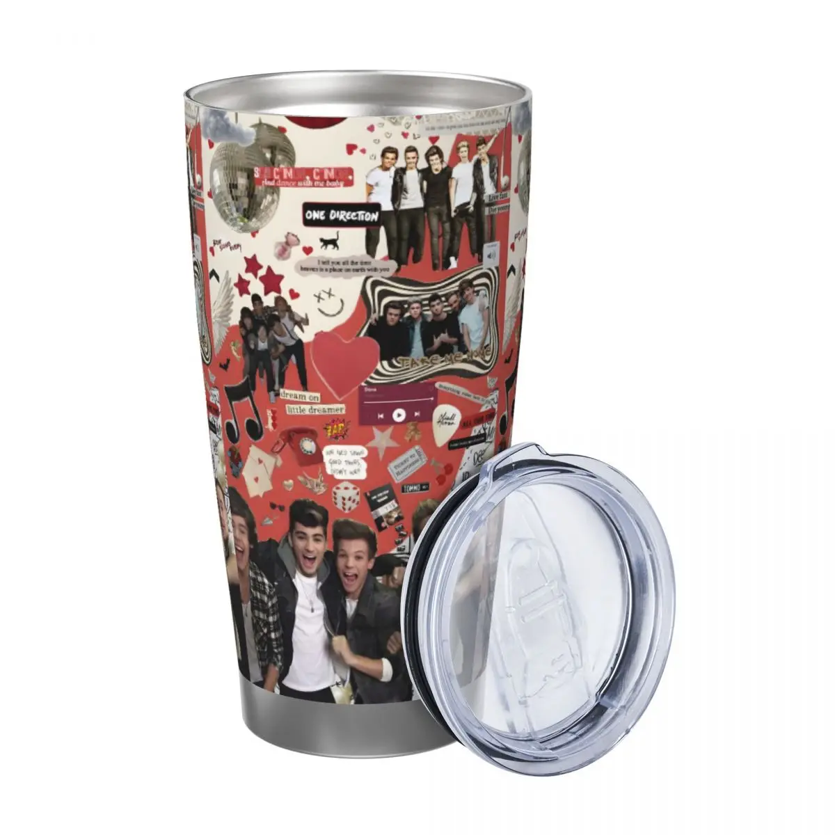 O-One-D-Directions 20oz Stainless Steel Car Mug Straw Thermal Iced Travel Cup Vacuum Insulated Coffee Hot Cup