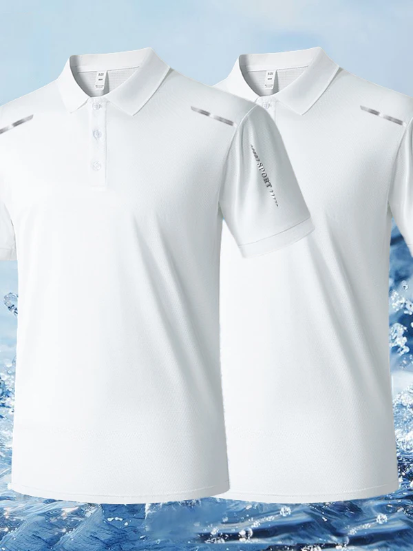 Quick Dry Ice Silk  Shirt Casual Short Sleeve Turn Collar Elastic Breathable Men's Summer Top Fashionable Loose Fit