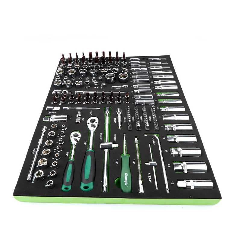 

169 Pcs Professional Durable Mechanic Hand General Hardware CRV Tool Sets for Auto Repair EVA Tray Tool Combination Kit