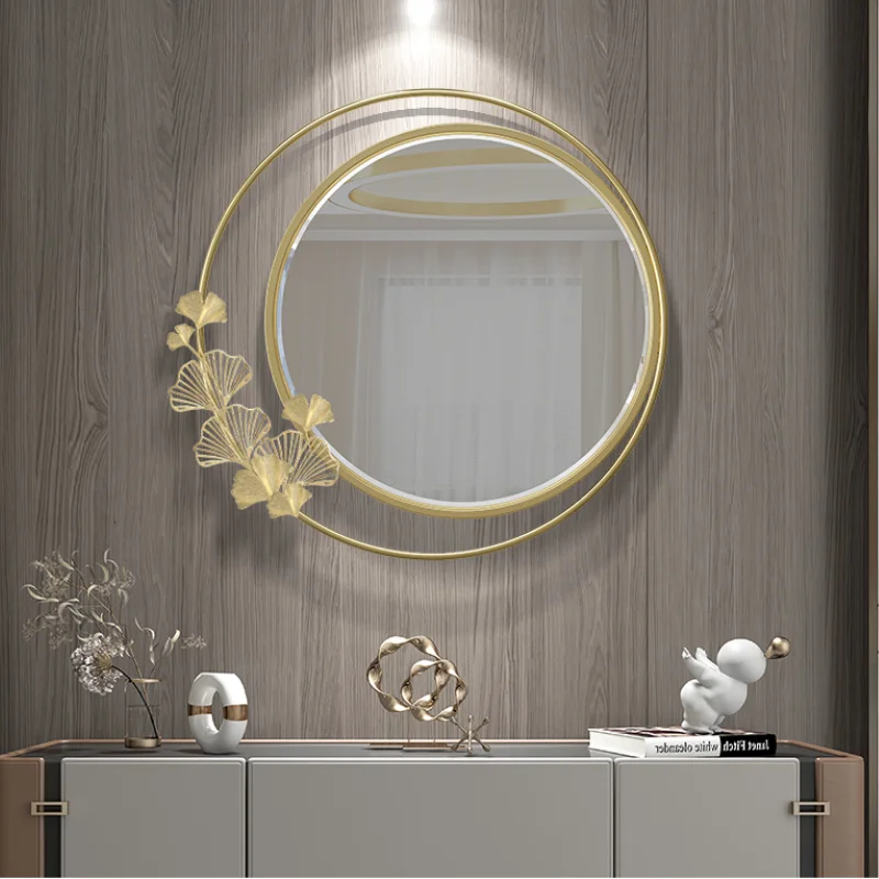 Decorative Wall Mirror Round Macrame Aesthetic Bathroom Modern Mirror Make Up Living Room Wohnzimmer Deko Home Decoration