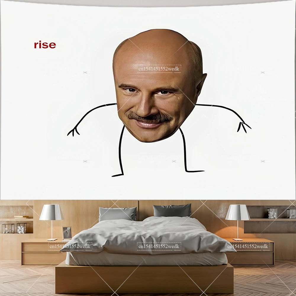 Dr Phil Rise Flag Trap House Meme Tapestry Cute Cartoons Tapestry Aesthetic Room Decor Print Tapestries Home And Garden Banners