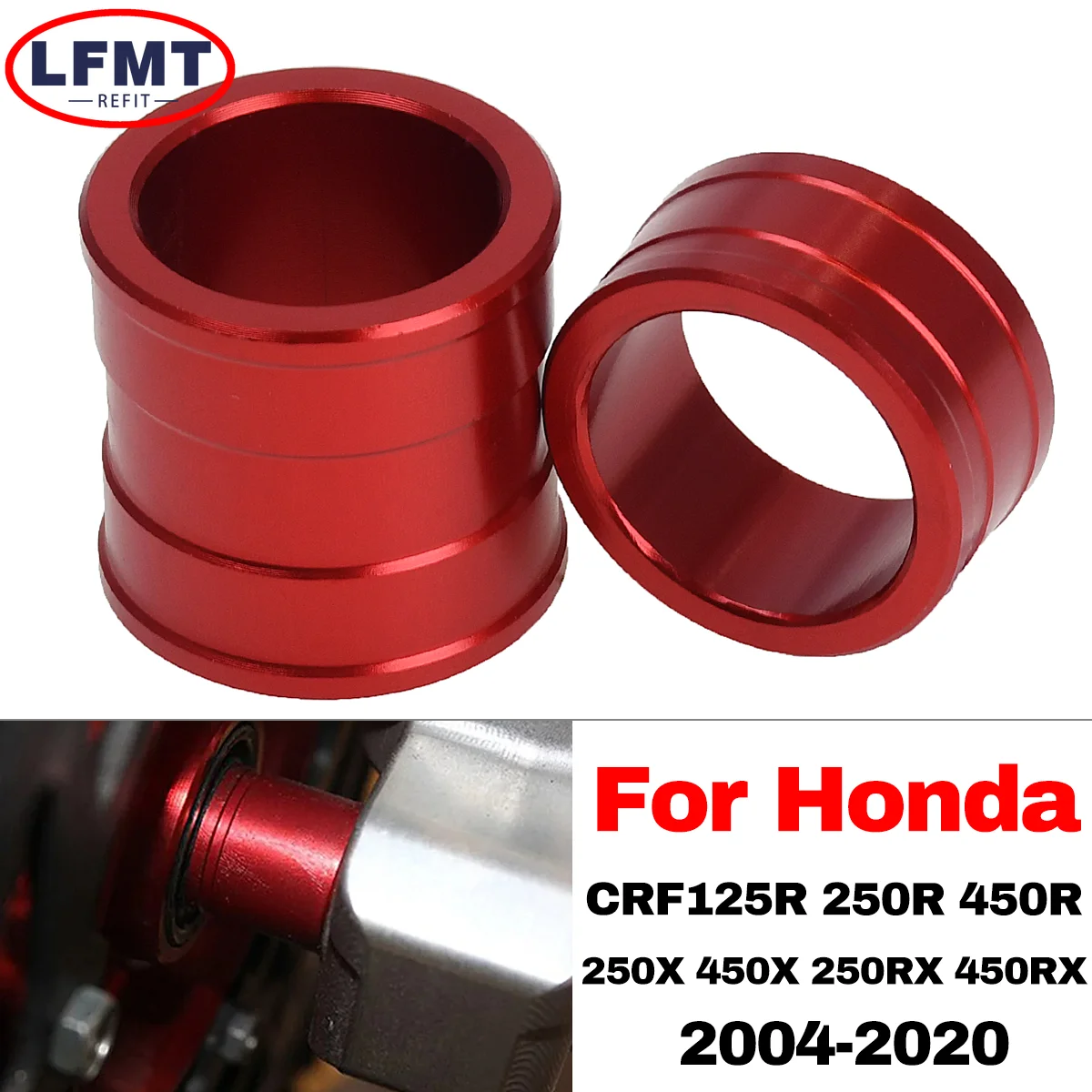 

Motorcycle CNC Front Rear Wheel Hub Spacers For HONDA CR 125R 250R CRF 250X 450R CR125R CR250R CRF250R CRF250X CRF450R CRF450X