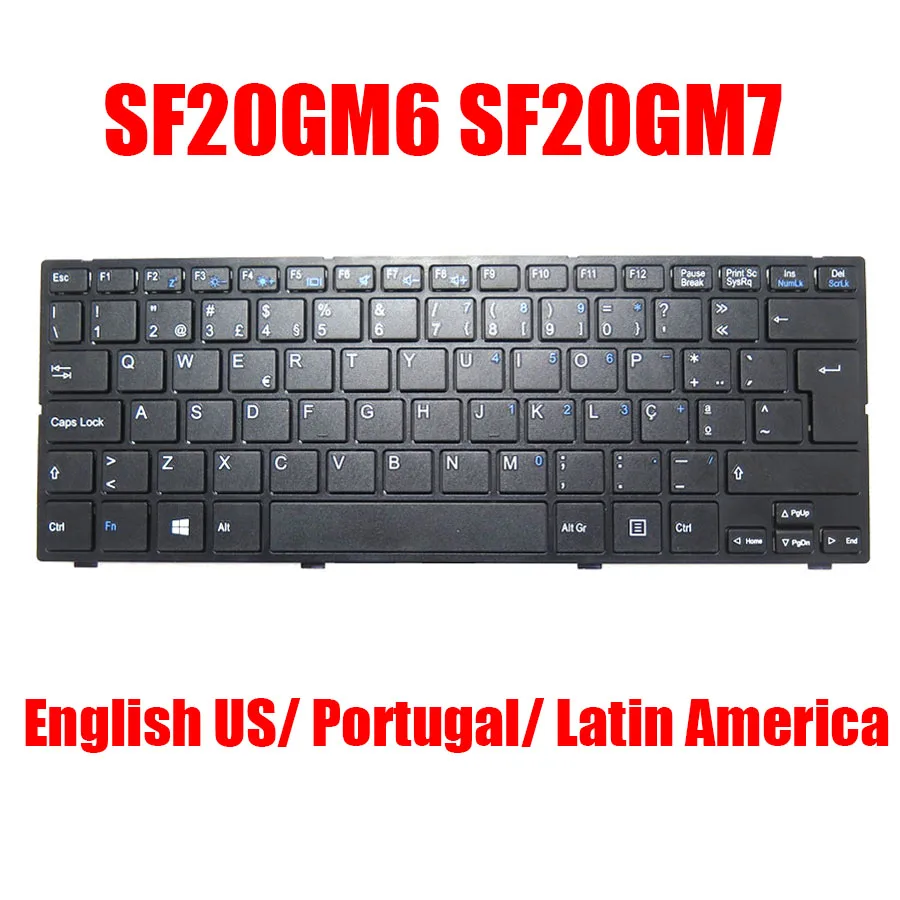 teclado para notebook com moldura america latina la portugal po preto ecs sf20gm6 sf20gm7 novo us 01