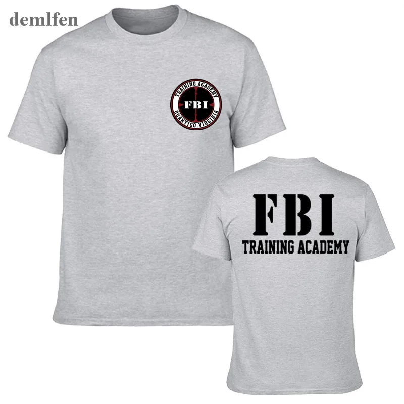 New FBI Academy Quantico Virginia T Shirt Men Cotton Tops Tees Size