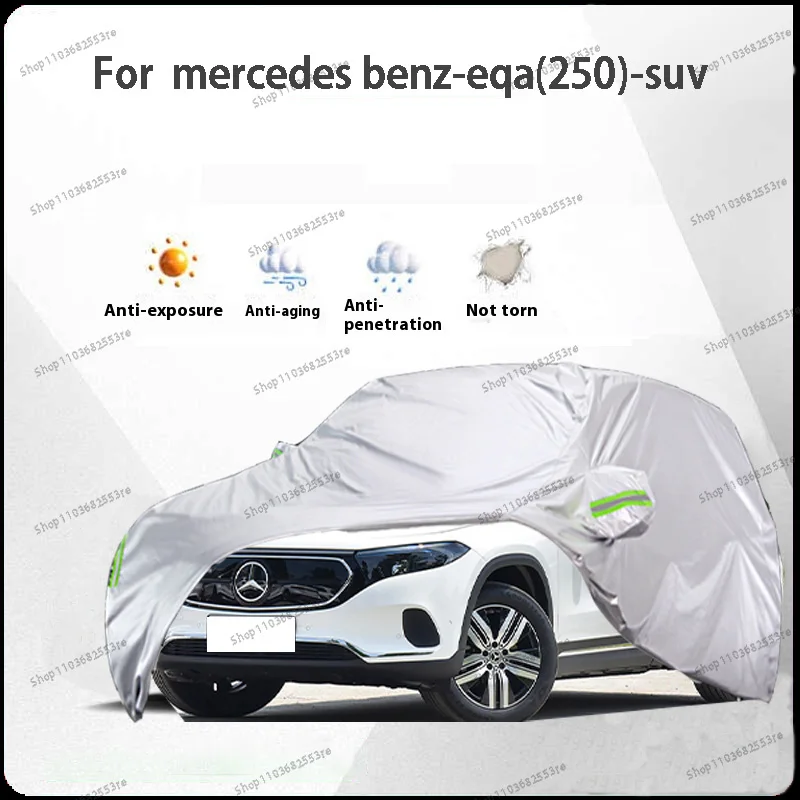 

For Mercedes Benz EQA Fit Car Cover Waterproof Dustproof Sunshade (UV) Snowproof Silve Full Cover with All-Day Protection