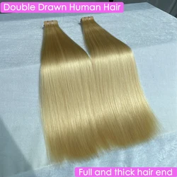 #613 Blonde Color Double Drawn Straight Invisible PU Tape In Human Hair Extensions Seamless PU Skin Weft Adhesives Tape-Ins Hair