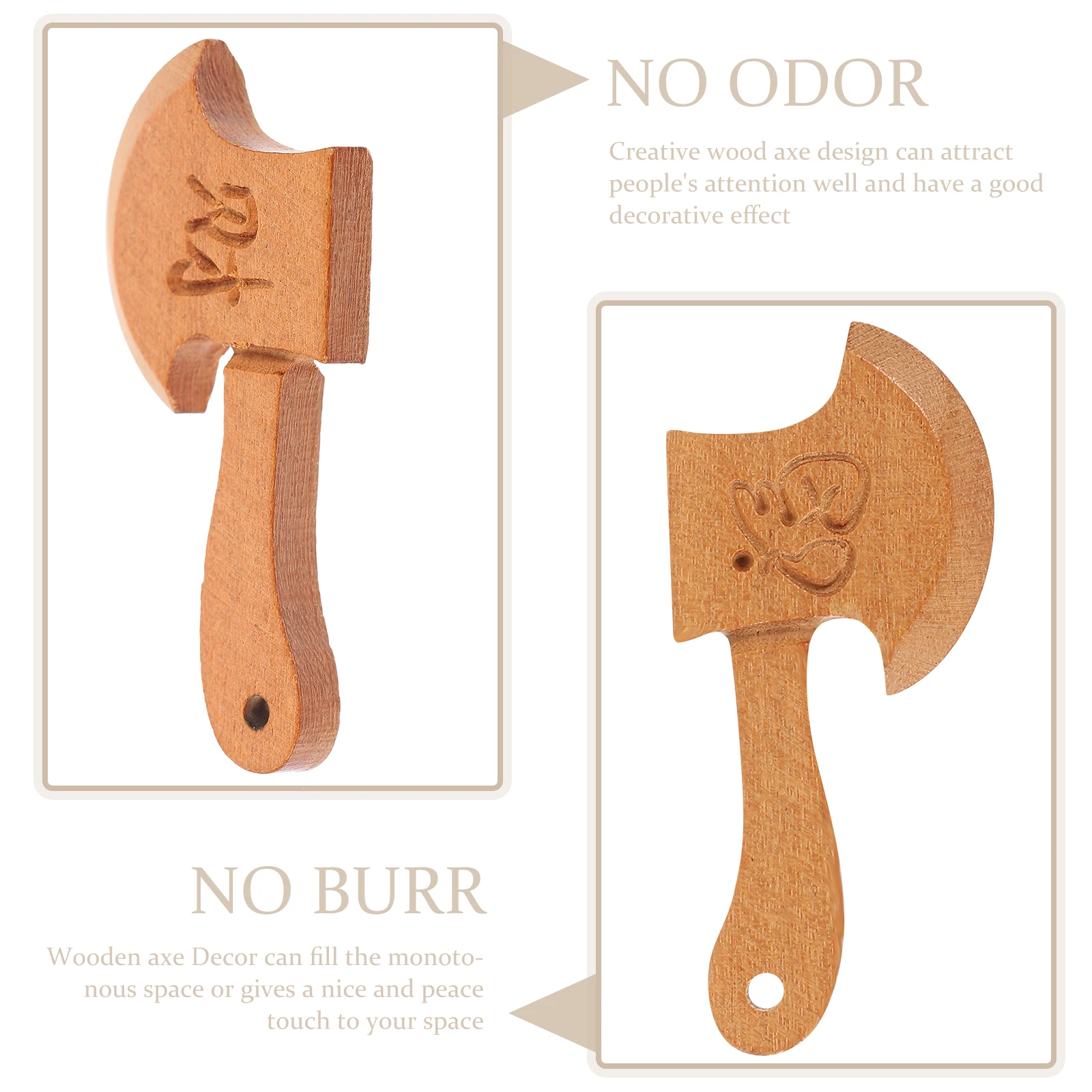 

10pcs Peach Wood Carving Pendant Mini naments Wear Resistant Creative Decor Desktop Adorn Gift Wooden Axe