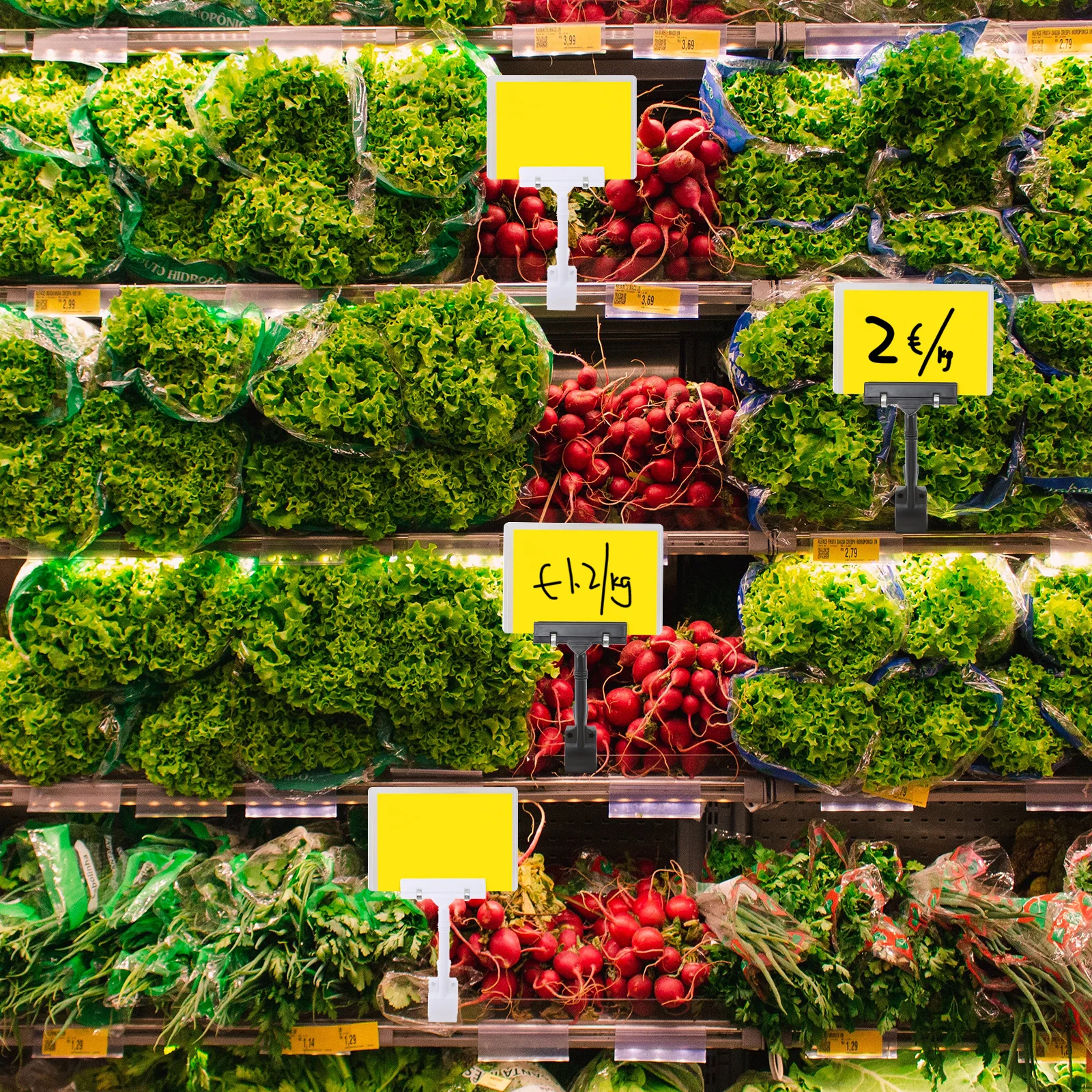 9 قطعة حامل بطاقة السعر البلاستيك للتدوير مزدوج رئيس عرض مقاطع ل الرف القائمة بطاقة التسمية المشبك قابلة لإعادة الاستخدام حامل علامة دوارة #5