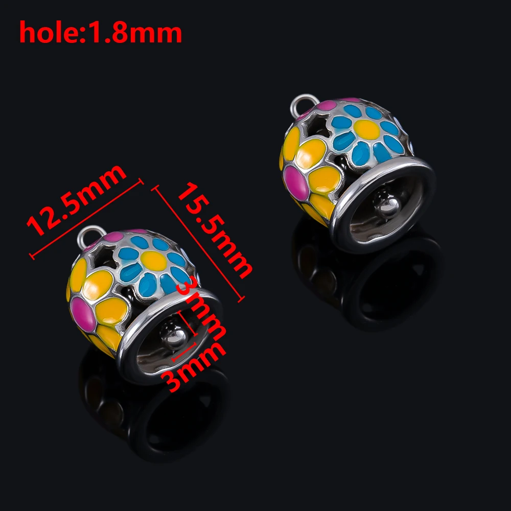Stainless Steel Flower Pendant Two Colors Available Bell-Shaped Pendant for Necklace Bracelet Jewelry Making DIY Accessories