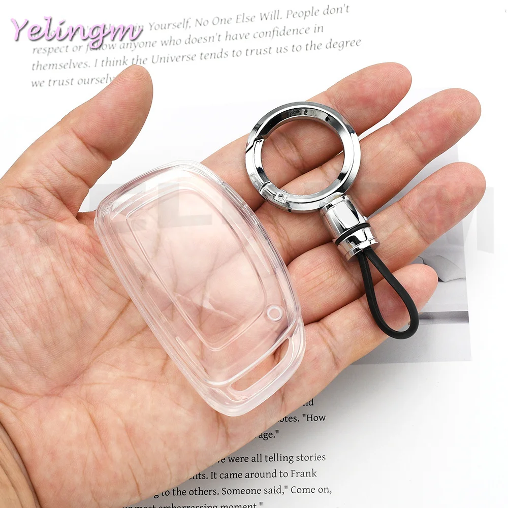 Transparent TPU Car Key Case Cover Auto Shell Fob for Hyundai Tucson Santa Fe Rena Sonata Elantra Creta Ix35 Ix45 I10 I30 I40