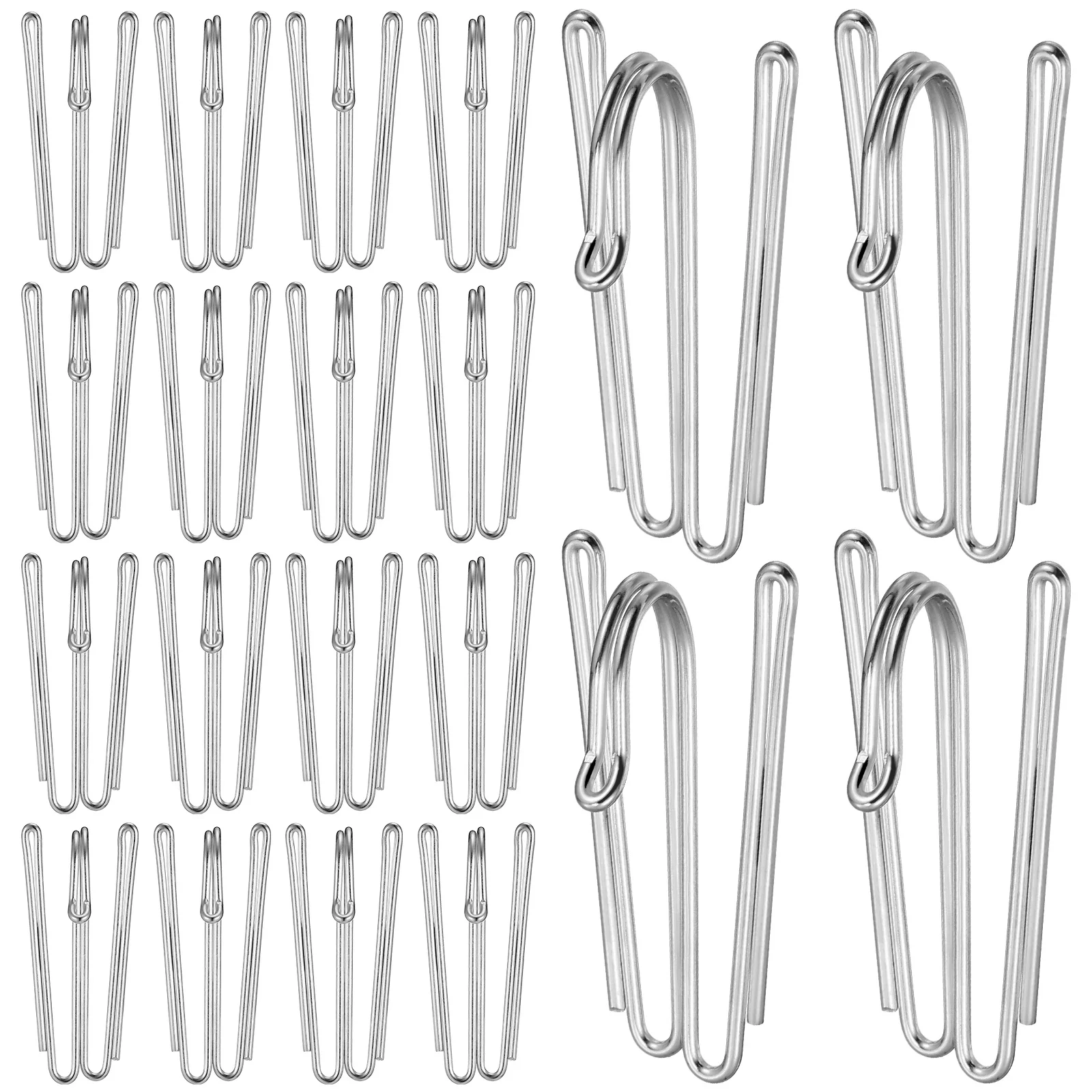 

50Pcs Curtain Pleat Hooks Thickened Stainless Steel Drapery Pins for Curtains with Pleated Headbands Clip Hangers for Home Decor