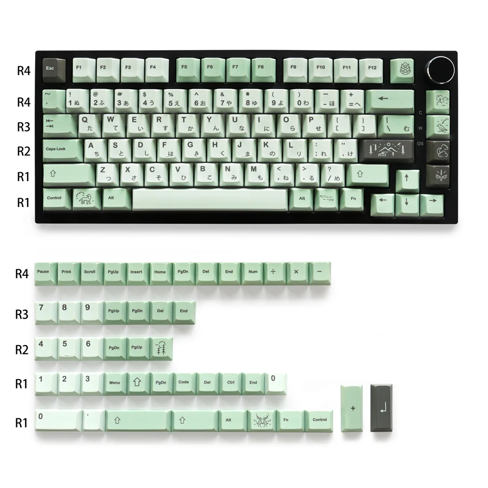 GMK November Fog Keycaps Dye Sub PBT 129 Keys Smooth Texture Cherry Profile Keycaps for 61/64/104/108 Mechanical Keyboard