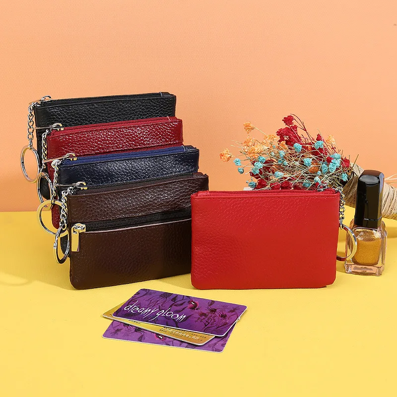 

New Cow Leather Women's And Men's Change Vintage Coin Bag Headphone Purse Storage Mini Bag For Man And Woman