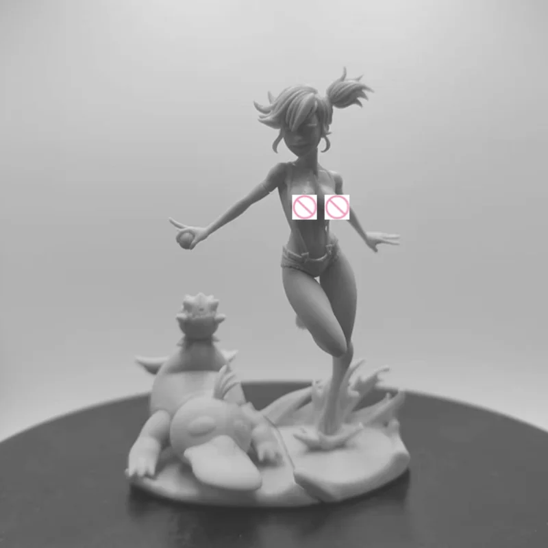 Anime garage kit  Resin Figure Cute Girl and Pet 1/24 Scale Assembled Model Kit Micro Shrink Statue Unpainted Free Shipping