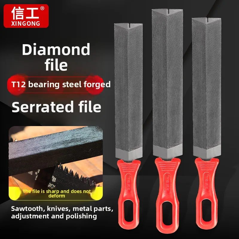 

Diamond shaped file, triangular file, serrated special file for repairing saw edges, triangular steel file