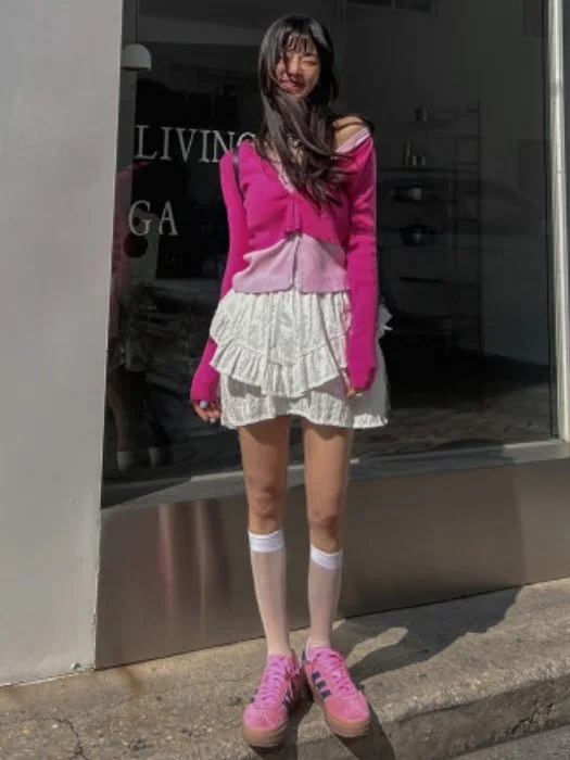 

Sweet Lace Trim Skirt Women's High Waist A-Line Flared f-length Cake Skirt Commute Sle ort Skirts for Women