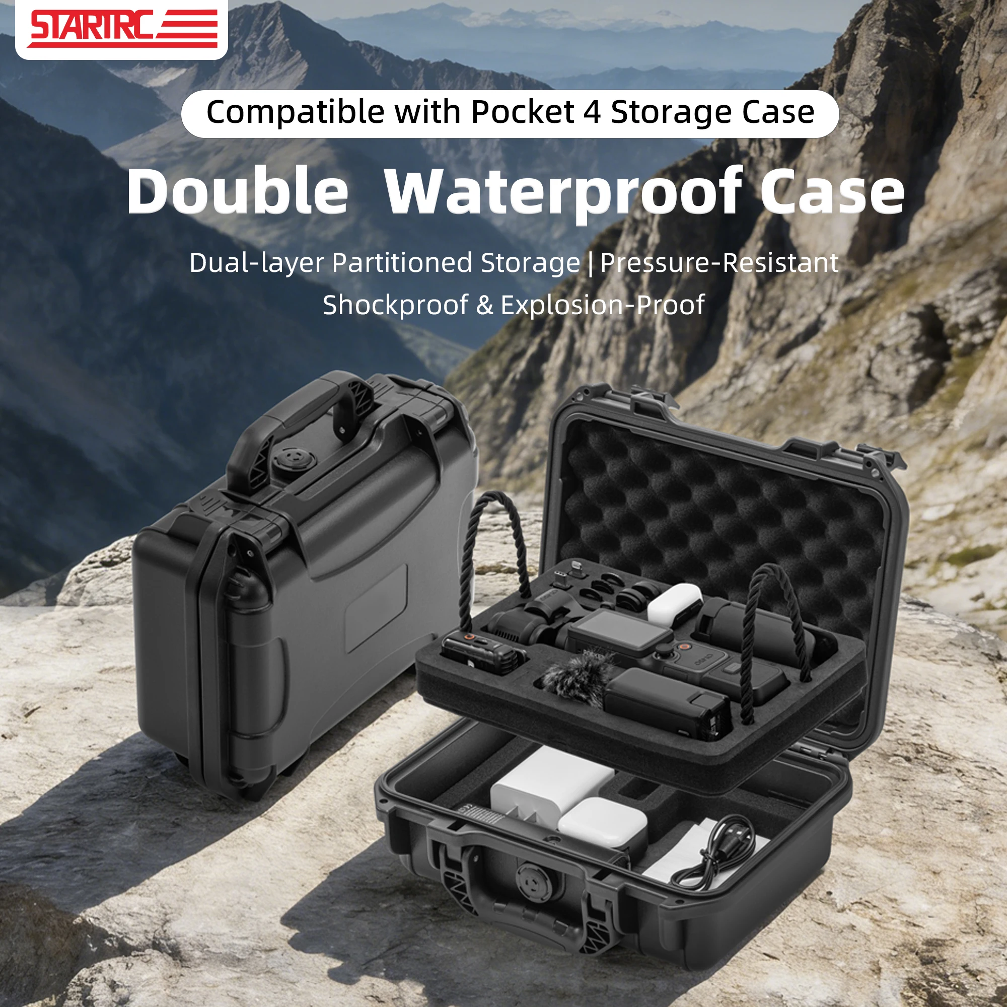 

Hard Case For DJI Pocket 4 Explosion-Proof Waterproof Storage Box All-in-One Travel Carrying Bag Handheld Camera Accessory Kit
