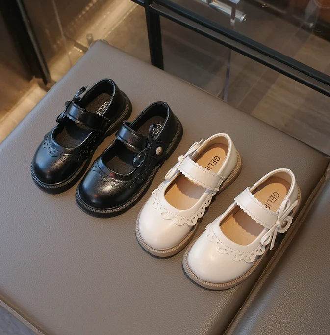 

Новые детские туфли Мэри Джейн 2026 года, весенние школьные туфли для девочек, детские кожаные туфли с бантом, нескользящая подошва на платформе