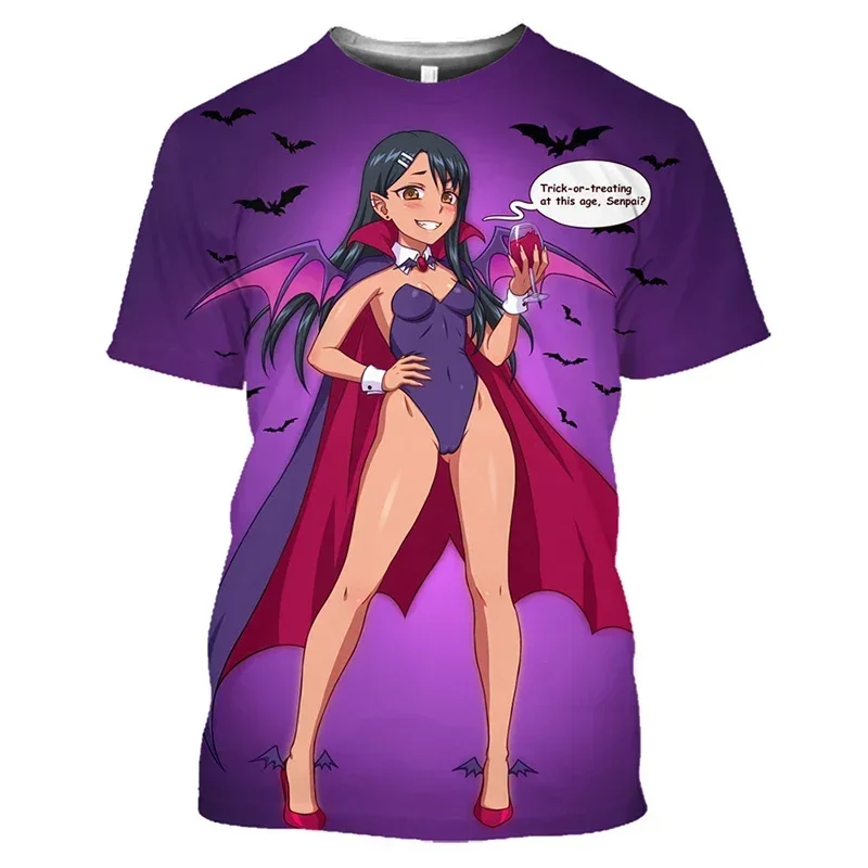 Nagatoro hayase kawaii loli t camisa masculina otaku camiseta 3d hentai sexy ahegao anime y2k topos para biquíni exposto cosplay camisetas