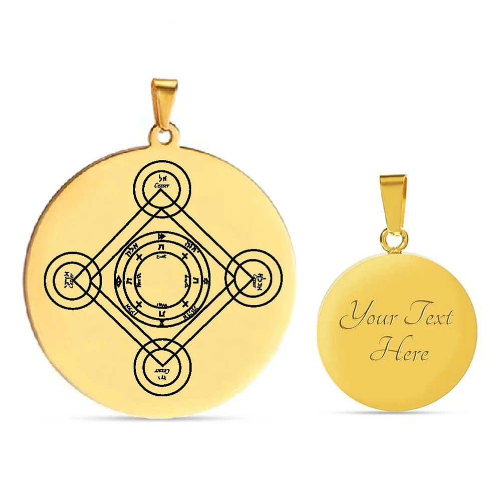 Ancient Grimoire The Key of Solomon Summon the Goetic Demons and Access Planetary Powers Amulet Stainless Steel Pendant Necklace