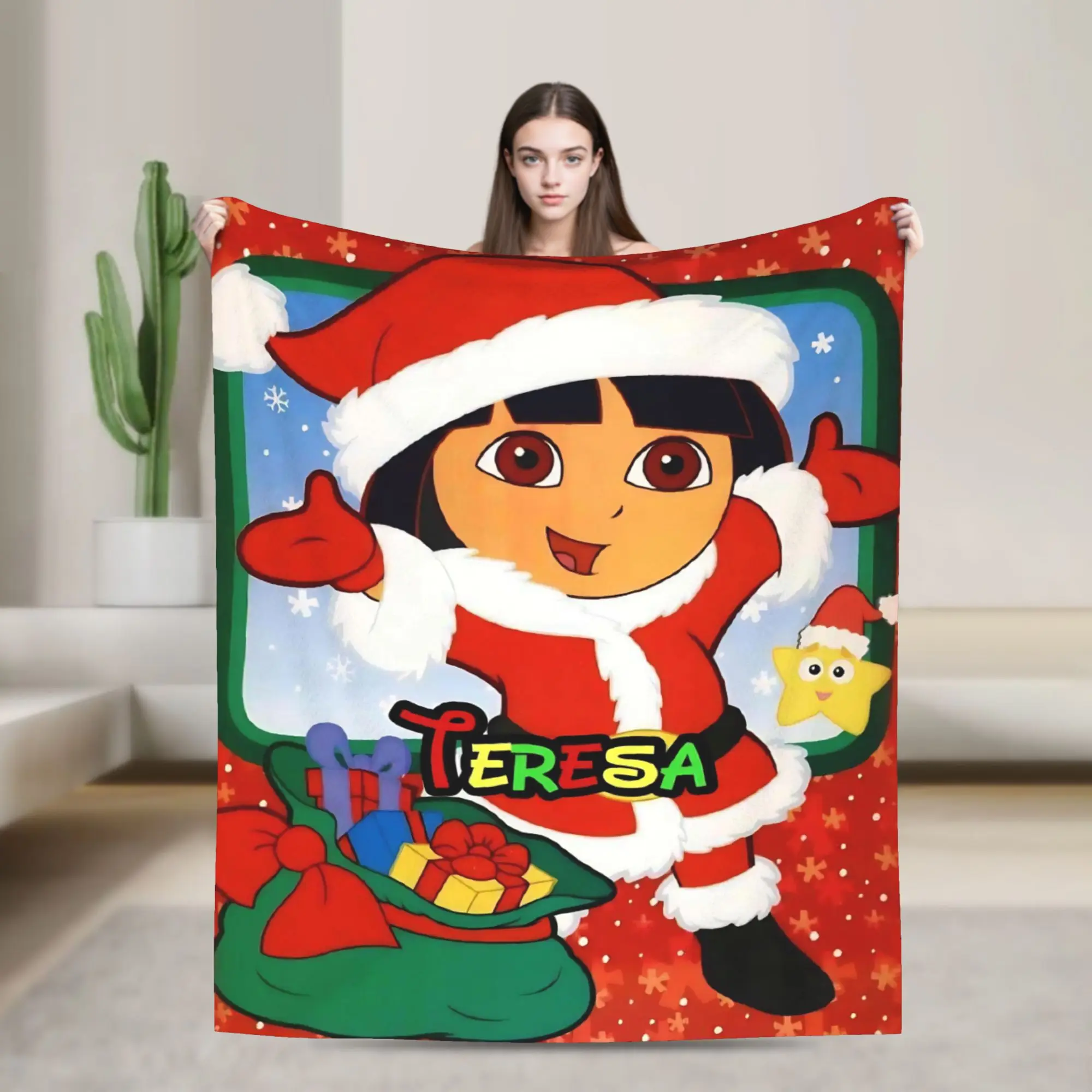 عيد الميلاد دوراس المستكشف المطبوعة الدافئة البطانيات الناعمة أفخم رمي بطانية نمط غرفة نوم الفانيلا المفرش أريكة غطاء سرير #1