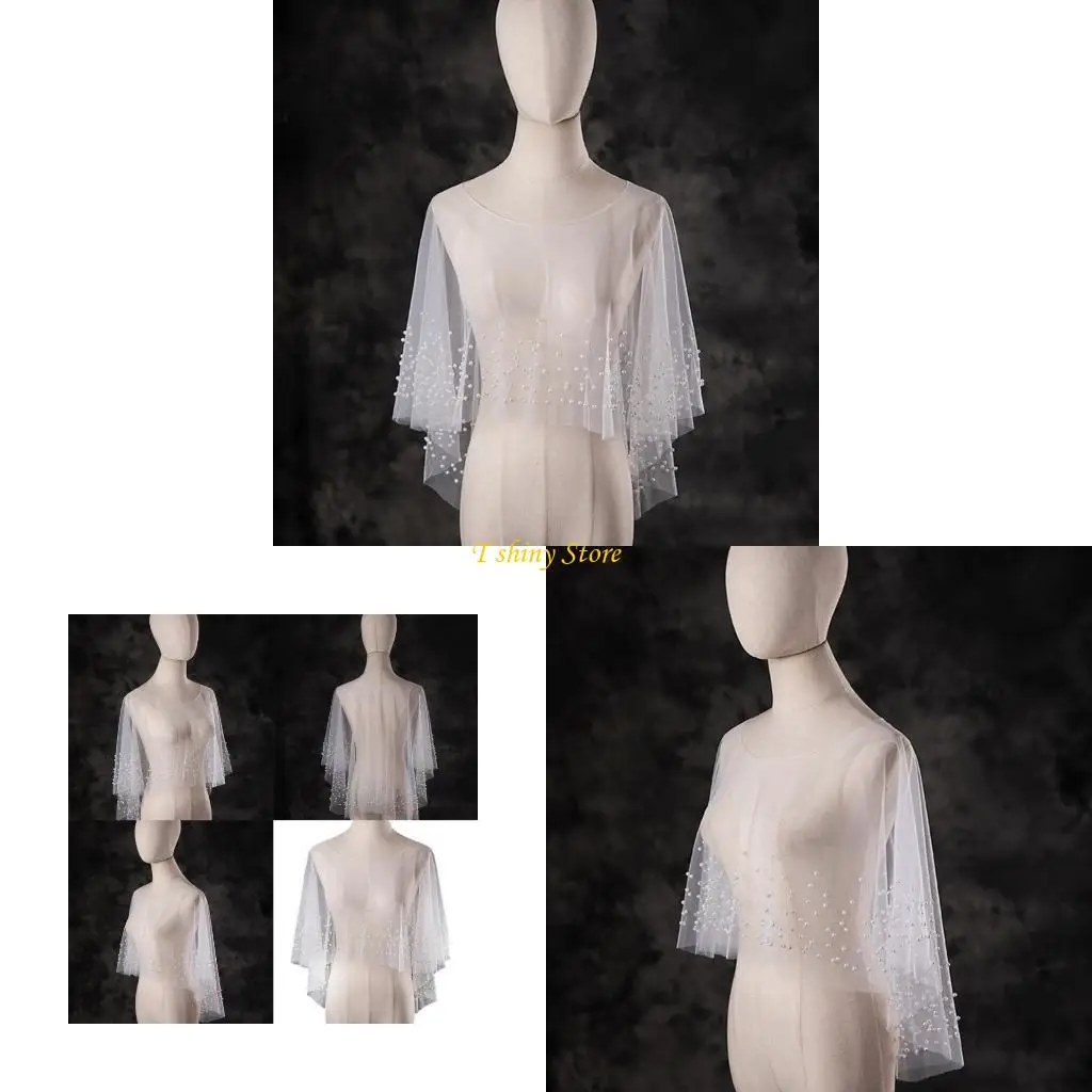 

N58f Элегантный круглый шейный жемчуг из бисера свадебной сетки традиционная шаль