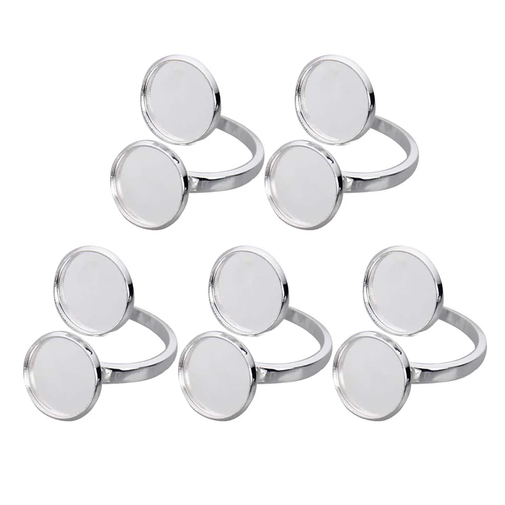 5 PCS Jewelry Making Accessories Stainless Steel Ring Base Adjustable Holder Tray Compact