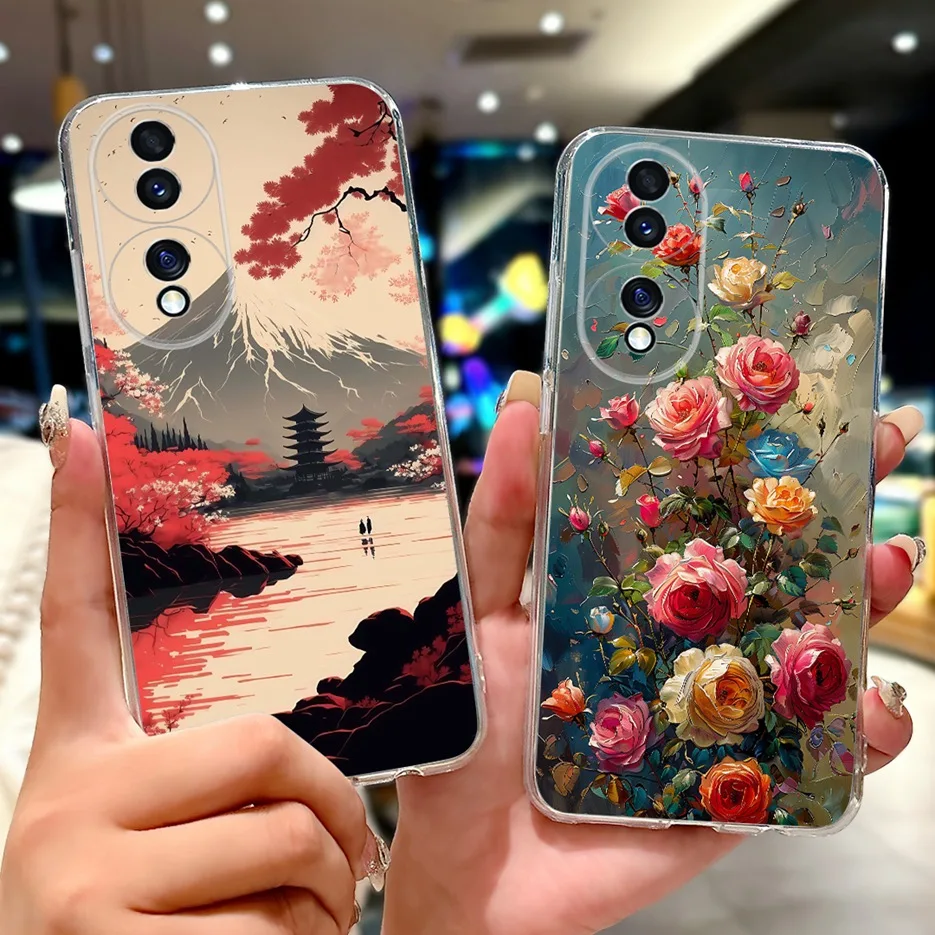 For Honor 70 Pro 5G Case SDY-AN00 Cute Cat Lion Painted Cover Soft Silicone Phone Case For Honor 70 Pro Plus Honor70 Pro+ Fundas