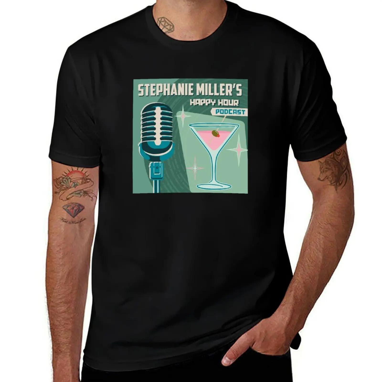 Stephanie Miller's Happy Hour Podcast T-Shirt Casual Pattern Print Tee Shirt