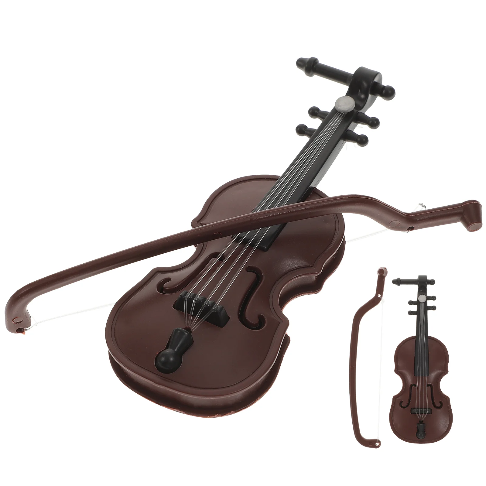 

2 Pcs Simulated Violin Vayaline Guitars Violine Small for Children Mini 1/4 Violins Smallest Keychain Desktop Decoration Toy