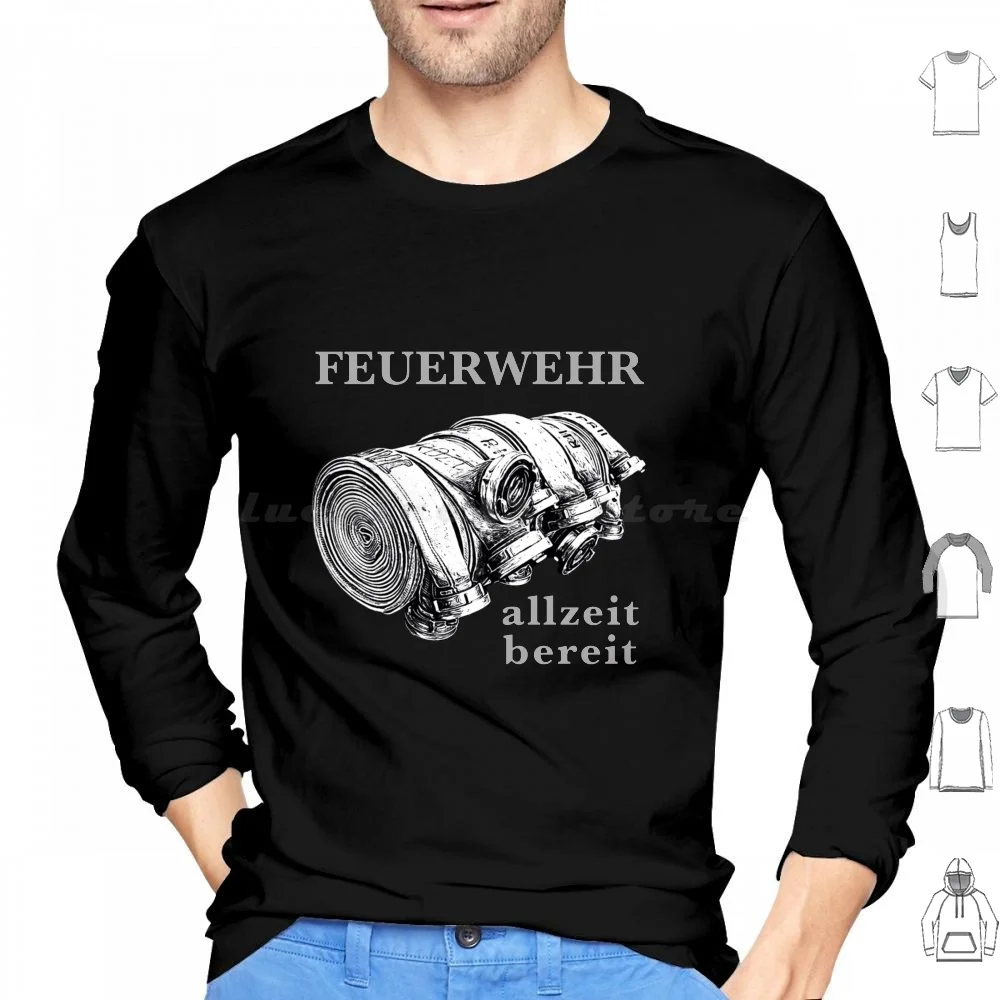 Firefighter * Always Ready Hoodie Cotton Long Sleeve Fire Department Voluntary Blue Light Emergency Call Savior Protector