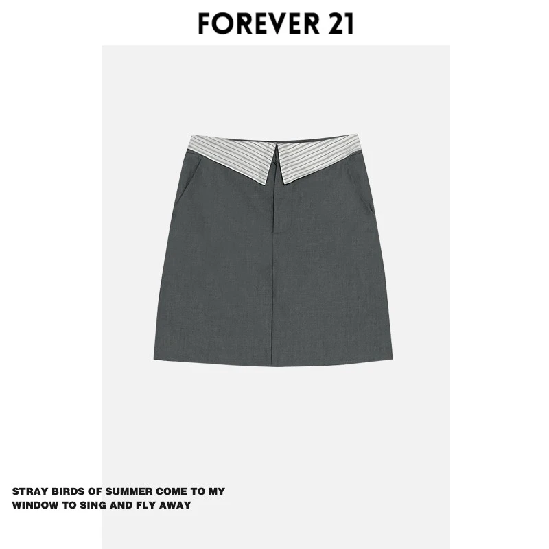 

Юбка А-силуэта Forever 2 с высокой талией и подолом-воротником, облегающая, для летней офисной одежды, для молодых женщин, фасон «груша»