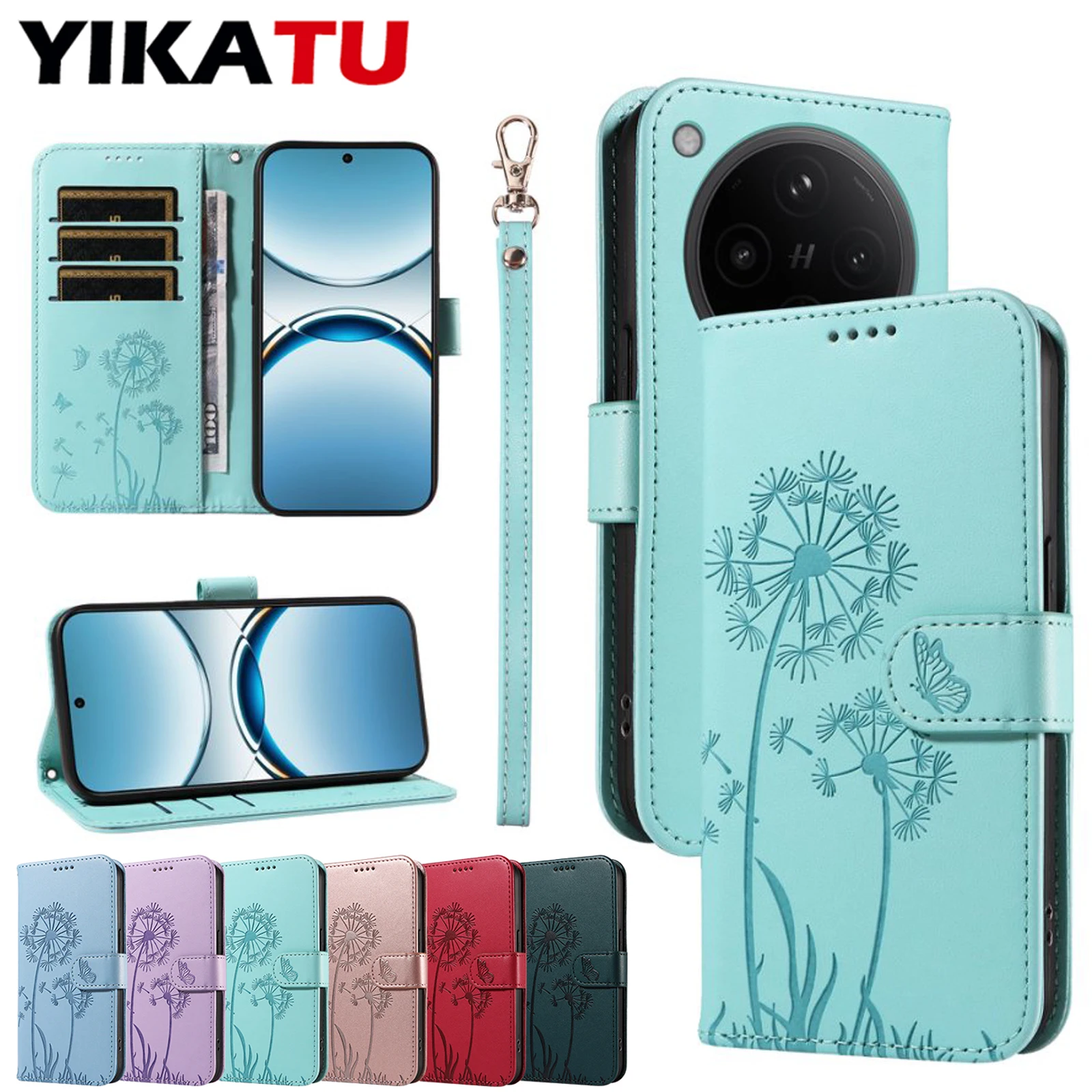 

Anti-fall Cover Magnetic Flip Card Stand Wallet Leather Case For OPPO Find X8 5G X5 Lite X3 F25 F23 F19 Pro Plus K17 K12X K1 4G