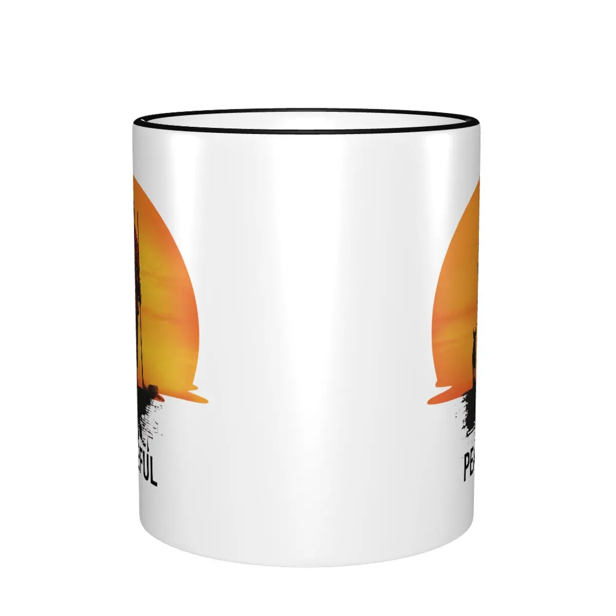 Walk For Peace Peace Walking Monk & Dog Minimalist Gift Mugs for Women Men Kawaii Coffee Cup Christmas Present for Office